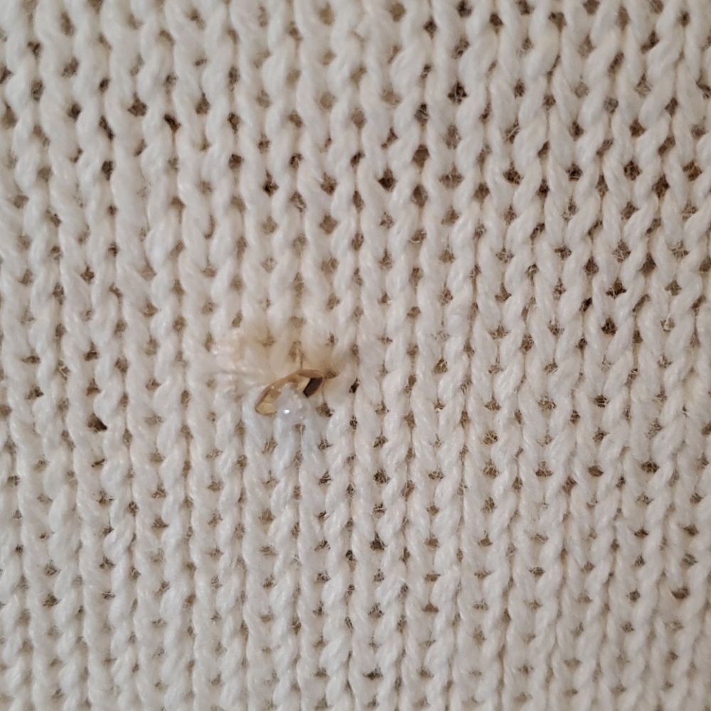 Authentic Vintage Embellished Ivory Cardigan - Picture 7 of 9